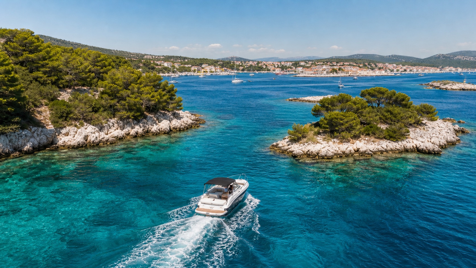 Private boat route through Pakleni Islands near Hvar